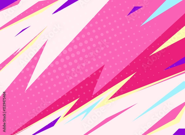 Obraz ピンクのダイナミック背景 ポップアート 鋭いライン イラスト