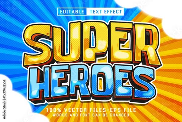 Fototapeta Super Heroes 3d Text - Editable Text Effect