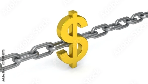 Fototapeta Dollar Sign Chained.