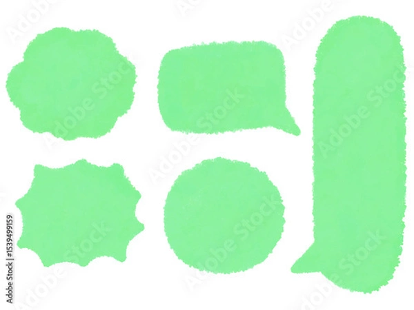 Obraz クレヨンで描いた緑のフレームの手書きイラスト