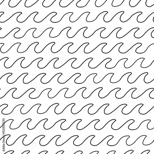 Obraz A seamless pattern of smooth, hand-drawn wave lines in a soft, flowing rhythm.