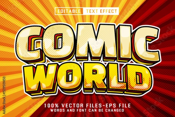 Fototapeta Comic World Cartoon Text - Editable Text Effect