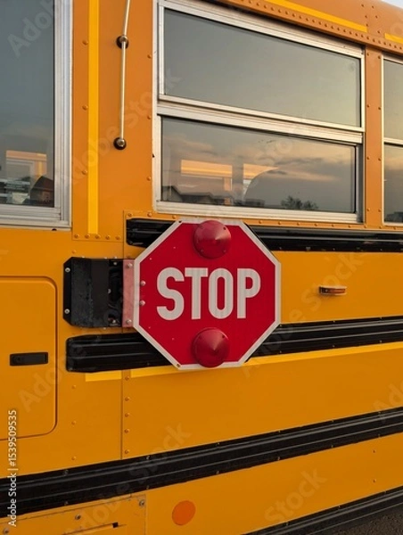 Obraz school bus stop sign