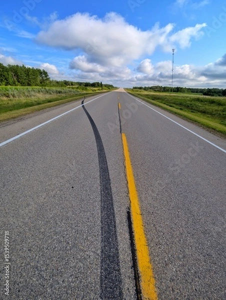 Obraz road to the sky. Wrong way tread