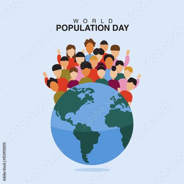Fototapeta vector world population day banner template