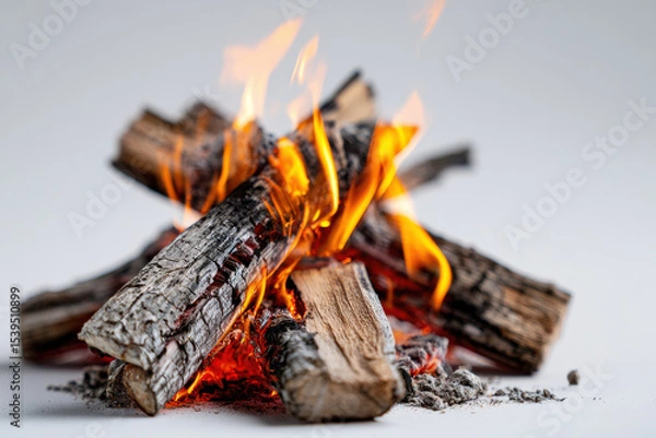 Obraz Bonfire against white background