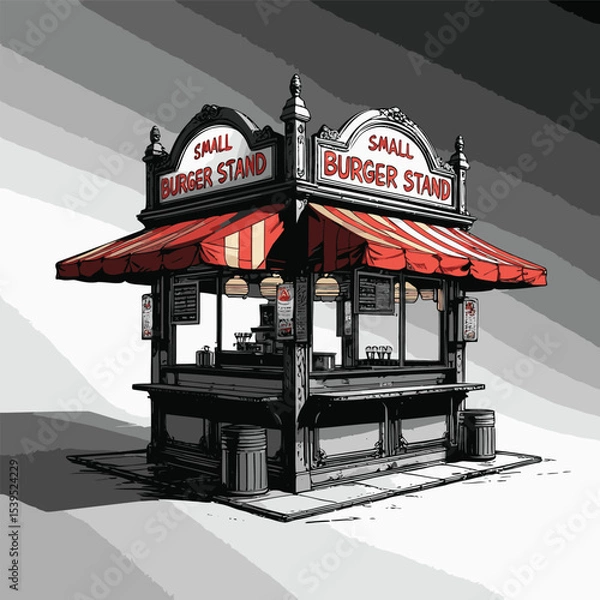 Obraz small burger stall illustration vector art