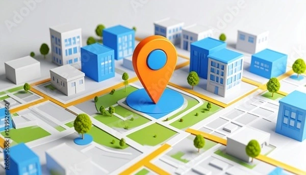 Fototapeta city map with pointers