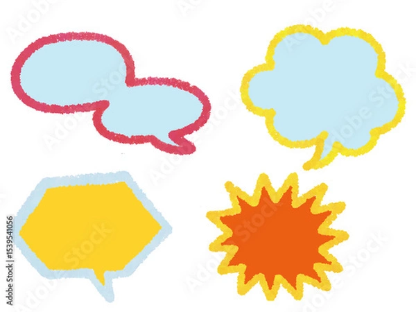 Obraz クレヨンで描いたセリフフレームイラスト