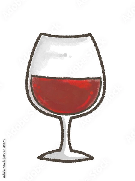 Obraz 赤ワインのクレヨンイラスト