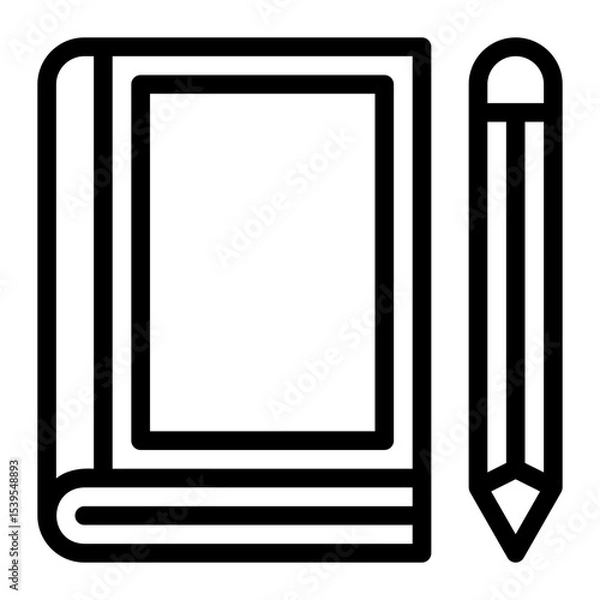 Fototapeta book line icon