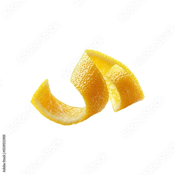 Obraz twisted lemon peel garnish with a slightly curled png