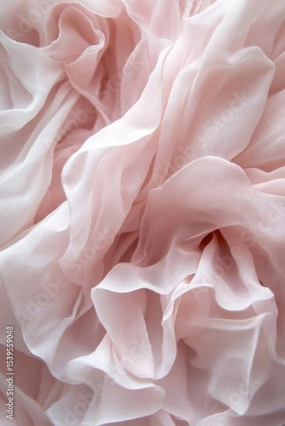 Fototapeta Soft, pale pink chiffon fabric in folds