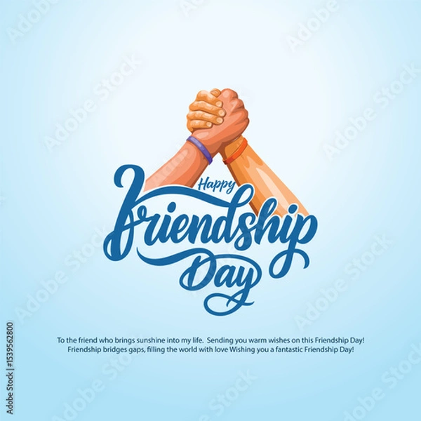 Fototapeta Happy international friendship day greeting card. abstract vector illustration design