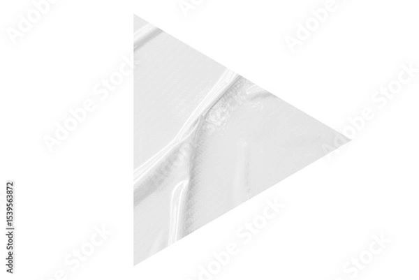Fototapeta White crumpled paper arrow isolated on transparent background