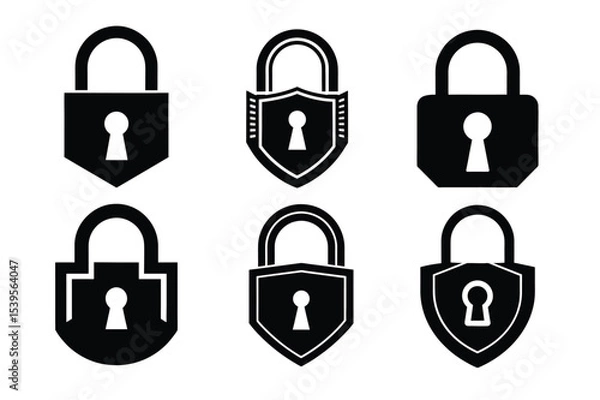 Fototapeta Secure Your Digital Assets A Collection of Lock Icons and Symbols for Security Designs
