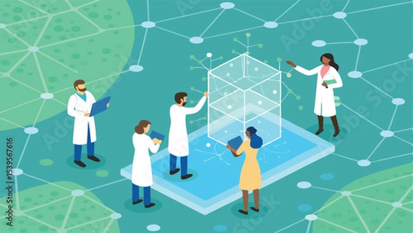 Fototapeta White Palette Vector of Innovative DeSci Platform  