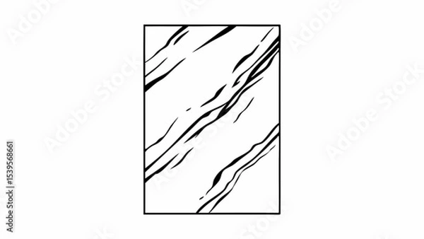 Obraz Black diagonal lines on white background in a square frame creating an abstract design element image created with generated ai