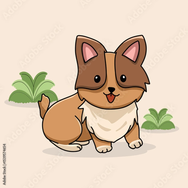 Obraz Doodle dog cute illustration hand drawn vector