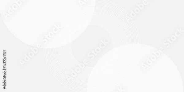 Fototapeta White geometric abstract background overlap layer on bright space with lines effect decoration. Modern graphic design element circles style concept for banner. vector illustration