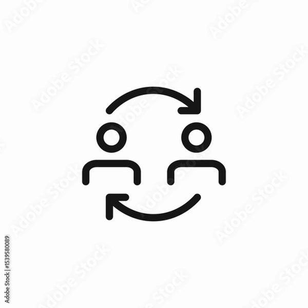 Fototapeta reciprocal arrow people icon sign vector