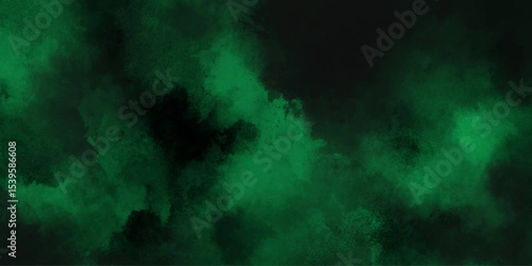Fototapeta abstract cloud and vapor texture background. Black and Green smoke aquarelle smudge illustration smooth grungy smokey light pastel colors ink glow. Teal color powder explosion