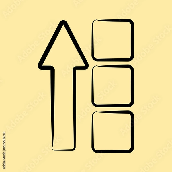Fototapeta Icon block height. Crypto currency elements. Icon in hand drawn style.