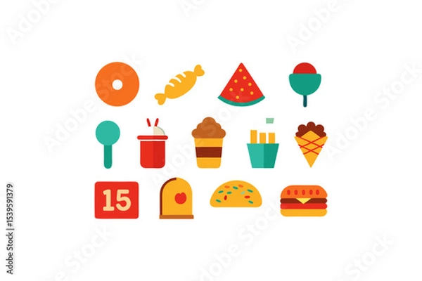 Fototapeta birthday cake with candles and flowers