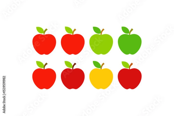 Fototapeta different fruits vector icon set