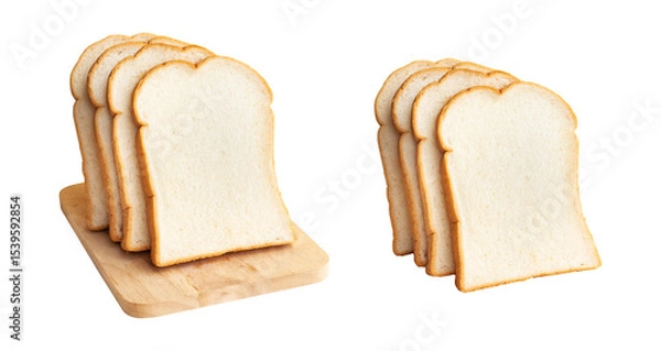 Fototapeta Homemade bread sliced without background