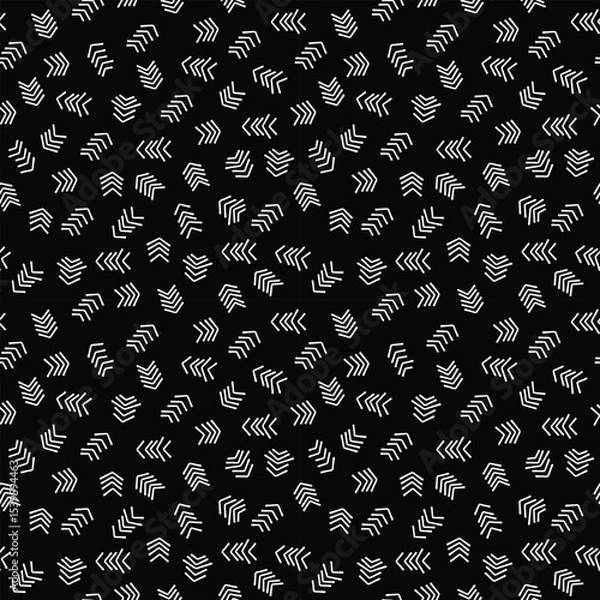 Fototapeta Vector seamless pattern of irregular arrow directions in black and white