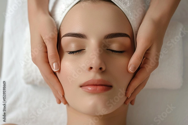 Obraz Generative AI,피부 관리를 받고 있는 여자,외국인 모델,외국 뷰티 모델