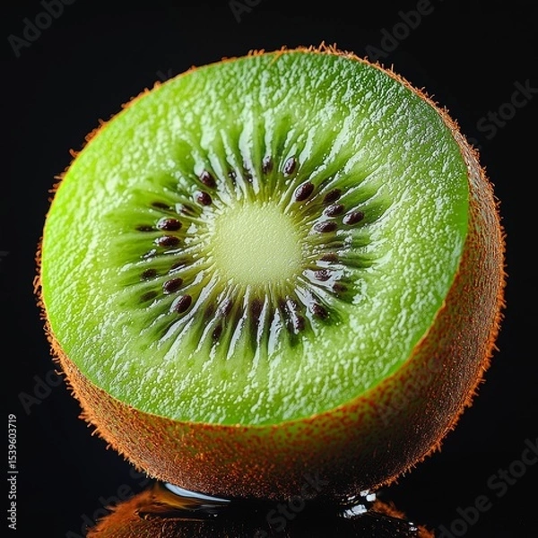 Obraz Realistic kiwi fruit lies on a black background