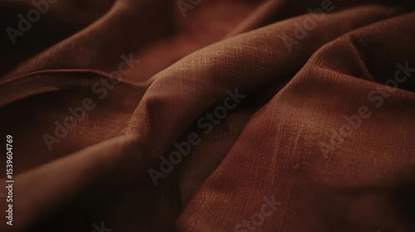 Obraz Soft Brown Fabric with Textured Surface and Elegant Folds