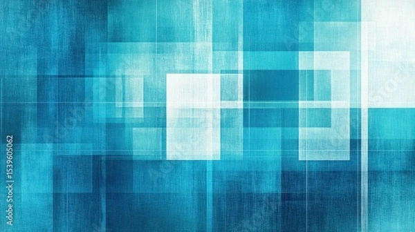 Obraz Layered Blue Squares on Textured Fabric-Like Abstract Surface
