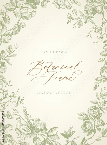 Fototapeta Hand Drawn Classic Vintage Botanical Background