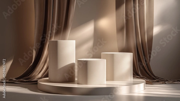 Fototapeta Cosmetic display podiums A background 2025