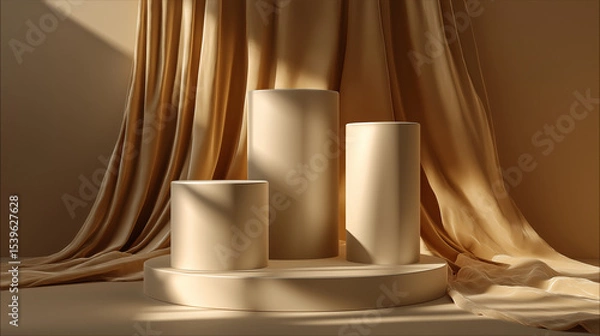 Fototapeta Cosmetic display podiums B background 2025