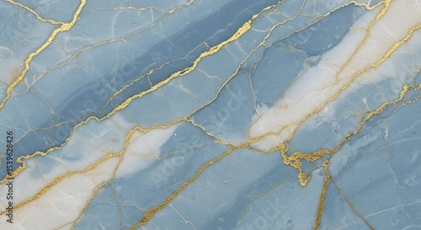 Fototapeta Elegant blue marble texture with gold veins for luxury design background