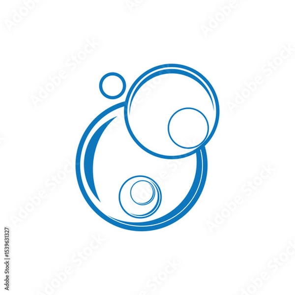 Fototapeta Bubble water logo and symbol design