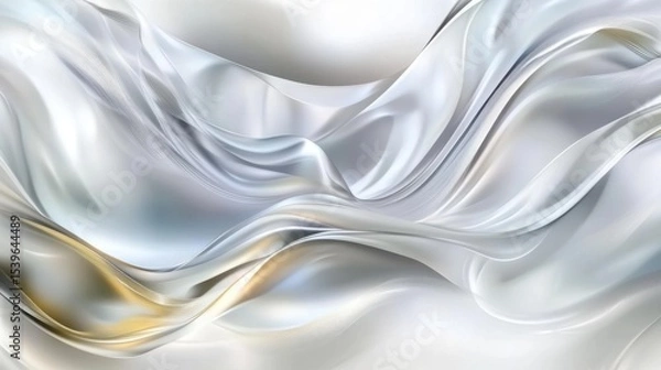 Fototapeta White pearl background with smooth curves and elegant lighting transitions