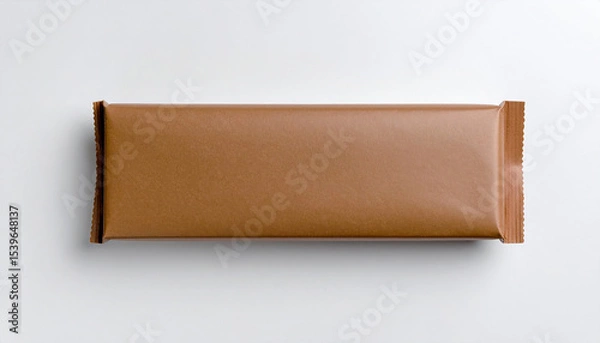 Obraz Long Rectangular Brown Food Wrapper Mockup.advertising, commercial, elegant, glossy, graphic, long, marketing, minimal, product, realistic, shiny, smooth, visual, branding, design element, simple, 