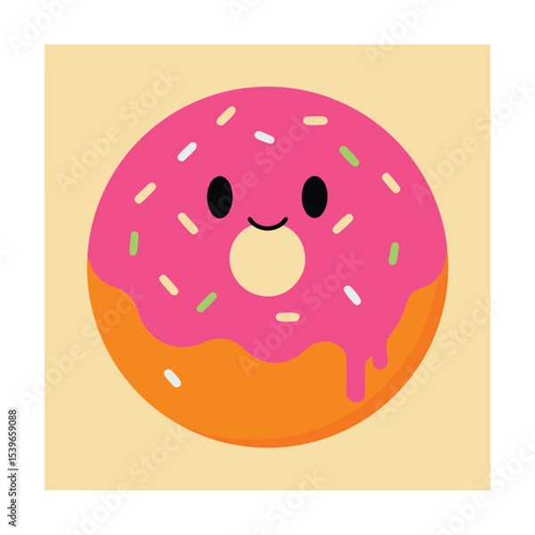 Obraz Emoticon Sitting Inside a Donut