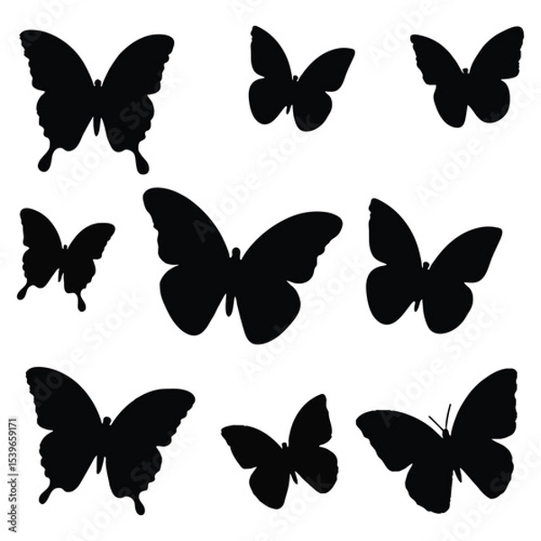 Fototapeta Elegant Butterfly Silhouettes A Collection of Vector Designs
