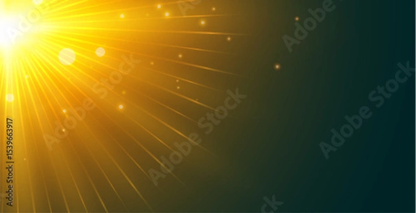 Obraz Glowing sun rays background from top left corner