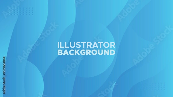 Fototapeta Abstract Blue Gradient Background Vector Illustration Wavy Shapes