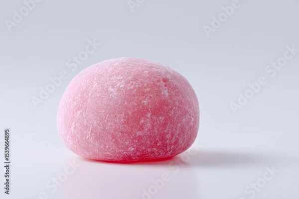 Fototapeta Close-up of Pink Mochi Rice Cake Isolated On White