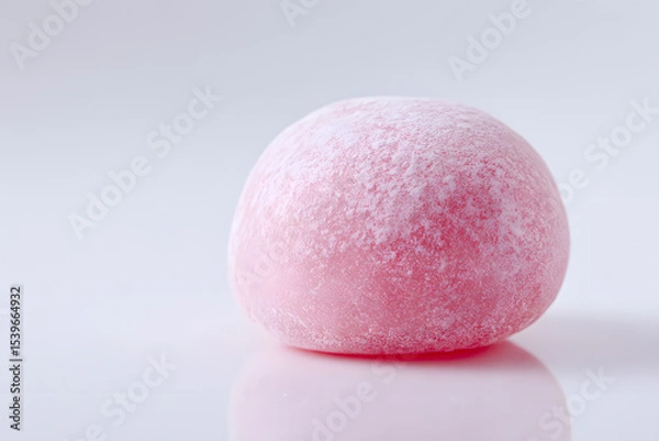Fototapeta Close-up of Pink Mochi Rice Cake Isolated On White