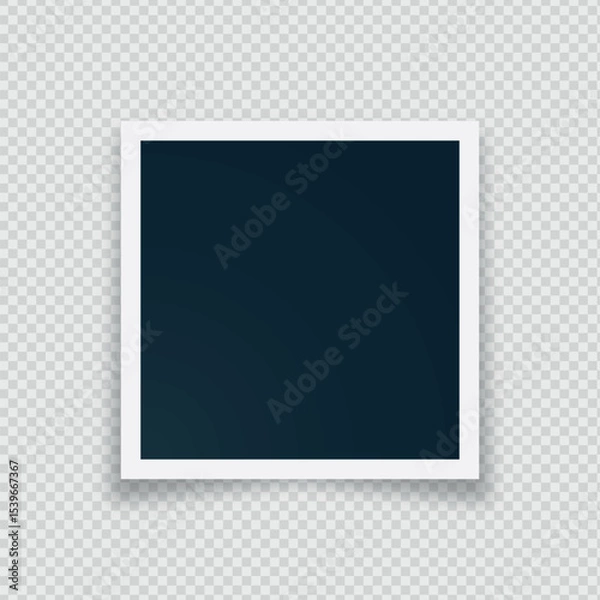 Obraz Png Polaroid, frame, photo, mockup, scrapbook. Vector photo Frames: Realistic Photo Templates with Shadows. Vintage Card Set for Stock Use. Png Illustratios on transparent background