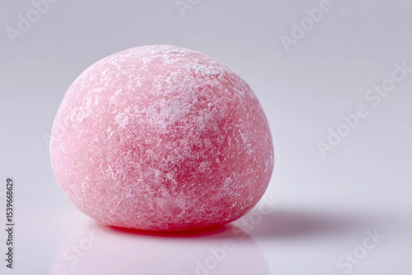 Fototapeta Close-up of Pink Mochi Rice Cake Isolated On White